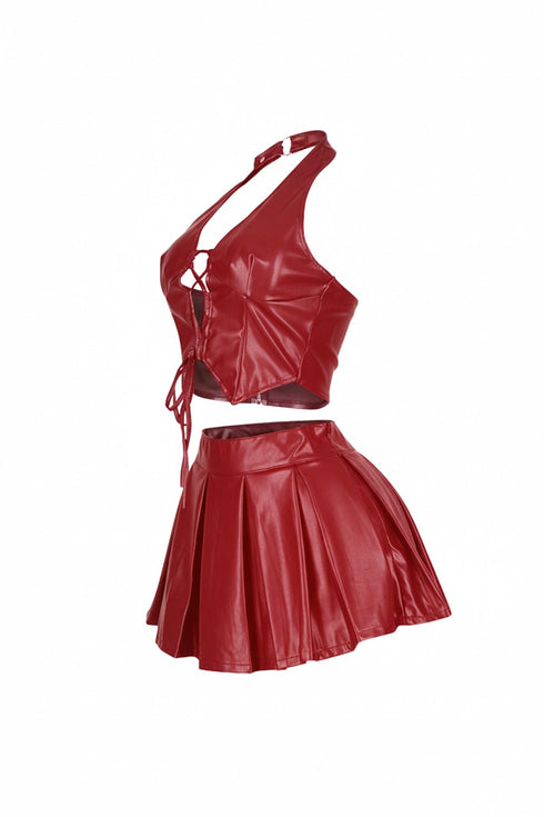 Girly Concept PU Skirt SET